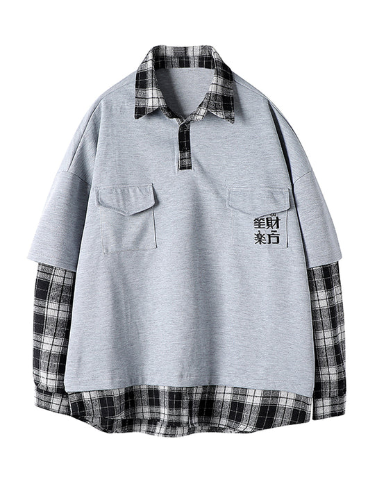 Camisa Suéter de Cuadros con Doble Costura Casual - Image 11