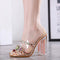 Pantuflas Transparentes de Cristal con Diseño Brillante para Mujer