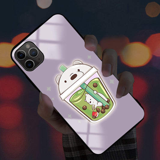Funda Luminosa para iPhone con Diseño Cartoon en Vidrio Templado - Image 2