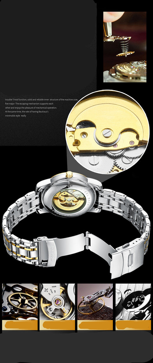 Reloj Mecánico Automático para Hombre con Esfera Transparente, Resistente al Agua y Luminoso - Image 15