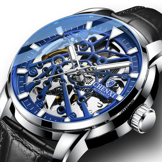 Reloj Mecánico Automático para Hombre con Esfera Transparente, Resistente al Agua y Luminoso