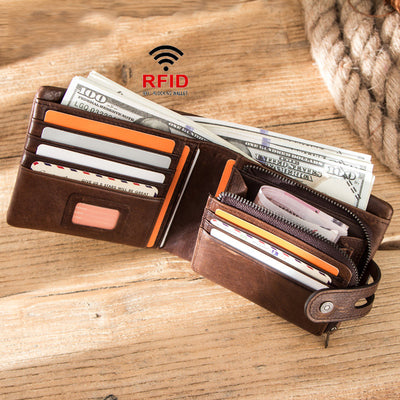 Billetera de Cuero Cepillado para Hombre con Protección Antirrobo - Image 7