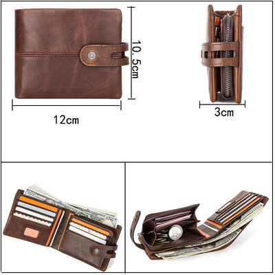 Billetera de Cuero Cepillado para Hombre con Protección Antirrobo - Image 5