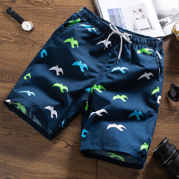 Pantalones Cortos de Playa Secado Rápido Hombre Cintura Suelta Talla Grande Cinco Puntos