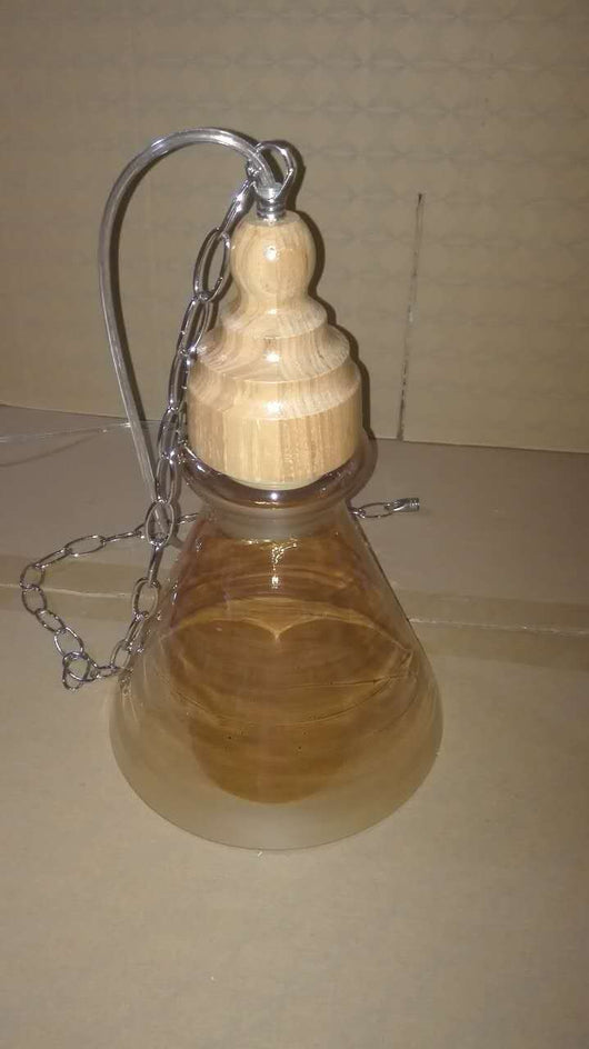 Lámpara Colgante de Madera con Efecto Veteado y Cabezal Único - Image 12
