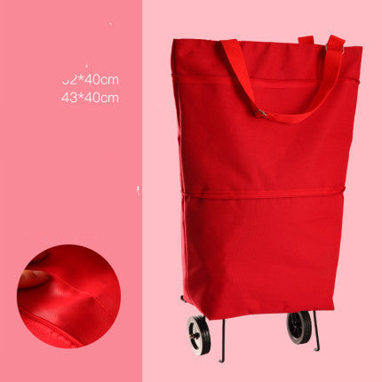 Bolsa de Compras Plegable con Ruedas - Carrito de Viaje Multifuncional