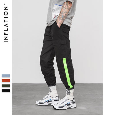 Pantalón Cargo Ancho con Costuras de Contraste y Cintura Ajustable