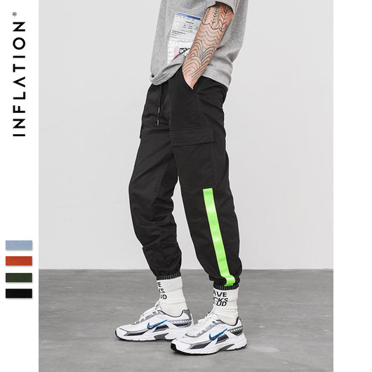 Pantalón Cargo Ancho con Costuras de Contraste y Cintura Ajustable