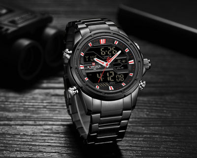Reloj de Acero Inoxidable con Pantalla Dual y Movimiento de Cuarzo - Image 7