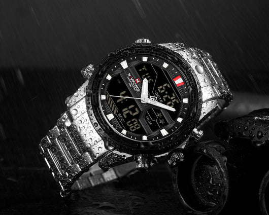 Reloj de Acero Inoxidable con Pantalla Dual y Movimiento de Cuarzo - Image 12