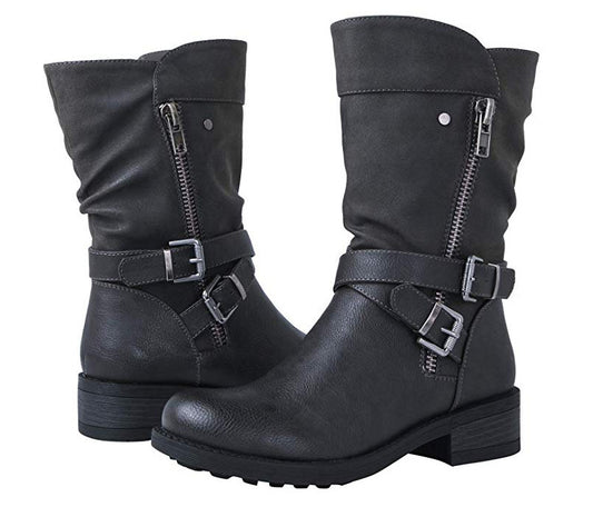 Botas Casuales Cómodas Talla Grande para Mujer con Tacón Bajo