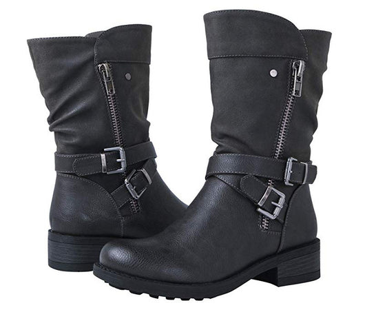 Botas Casuales Cómodas Talla Grande para Mujer con Tacón Bajo
