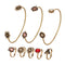 Conjunto de Anillos y Pulsera Abierta Floral Vintage Artesanal