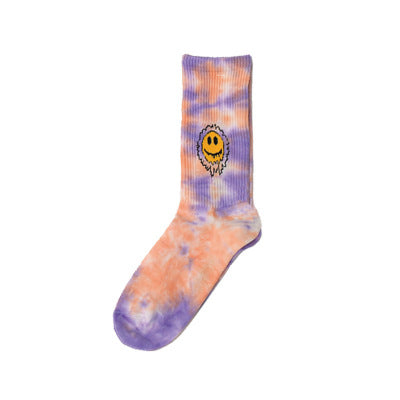 Calcetines Medianos Tie-Dye de Algodón con Diseño Floral - Image 4