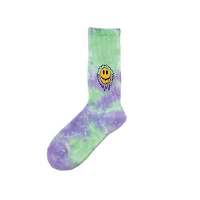 Calcetines Medianos Tie-Dye de Algodón con Diseño Floral - Image 5