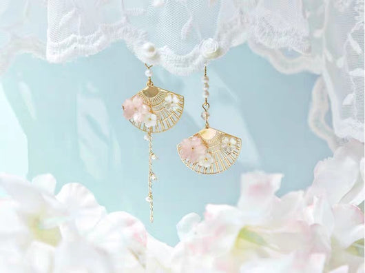 Aretes Asimétricos de Abanico Chino Estilo Vintage - Image 4