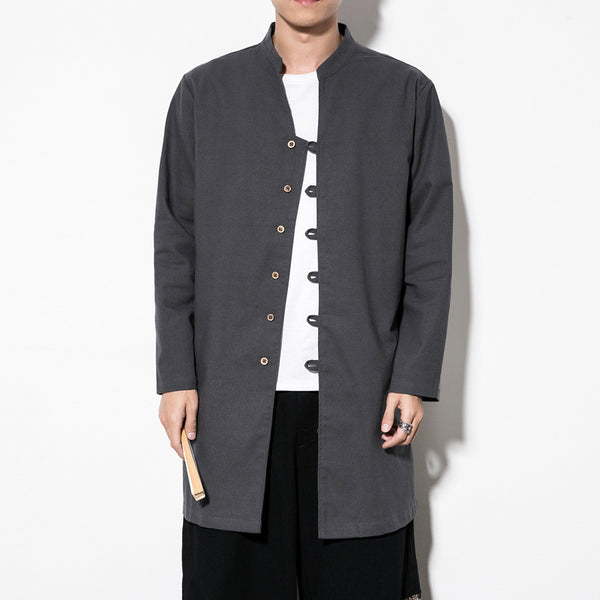 Camisa Hanfu Estilo Tang Otoñal - Cuello Alzado Casual Mediofondo - Image 3