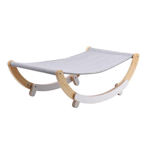 Hamaca Mecedora Dual de Madera Maciza para Gatos