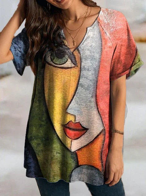 Camiseta Estampada de Manga Corta para Mujer - Diseño Europeo y Americano - Image 7