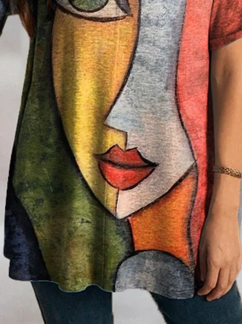 Camiseta Estampada de Manga Corta para Mujer - Diseño Europeo y Americano - Image 8
