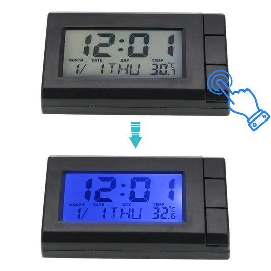 Reloj Digital Autoadhesivo para Auto - Mini Pantalla LED