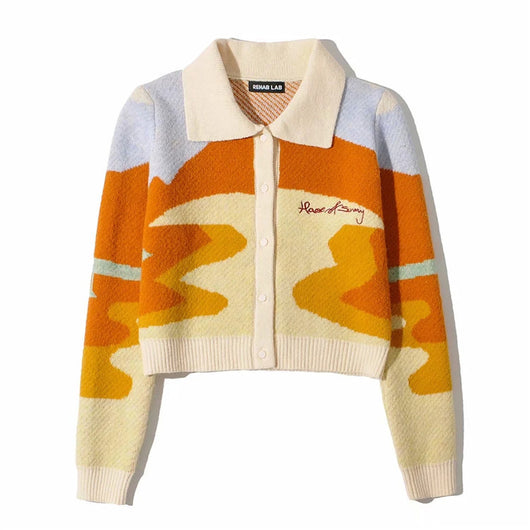 Cardigan Tejido Jacquard Retro para Mujer - Image 13