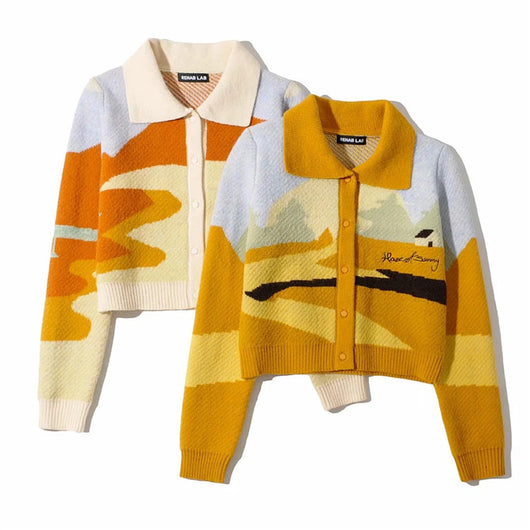 Cardigan Tejido Jacquard Retro para Mujer - Image 10