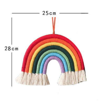 Decoración Nórdica para Habitación Infantil - Juego de 7 Colgantes Tejidos Arcoíris - Image 15