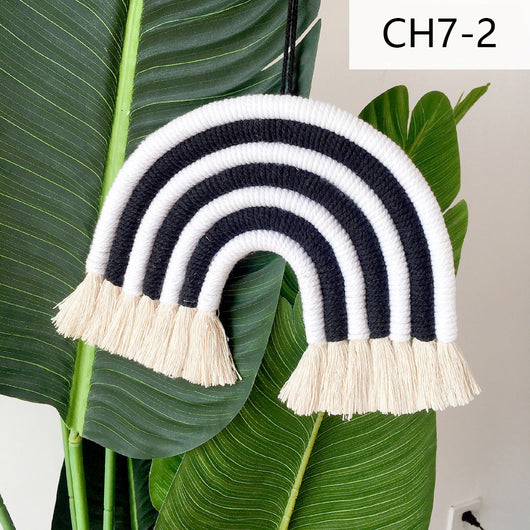 Decoración Nórdica para Habitación Infantil - Juego de 7 Colgantes Tejidos Arcoíris - Image 28
