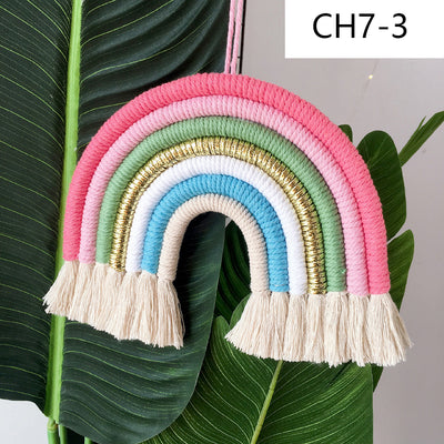 Decoración Nórdica para Habitación Infantil - Juego de 7 Colgantes Tejidos Arcoíris - Image 19