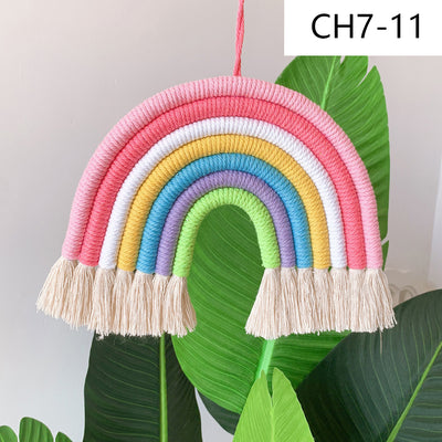 Decoración Nórdica para Habitación Infantil - Juego de 7 Colgantes Tejidos Arcoíris - Image 23