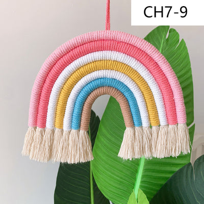 Decoración Nórdica para Habitación Infantil - Juego de 7 Colgantes Tejidos Arcoíris - Image 25