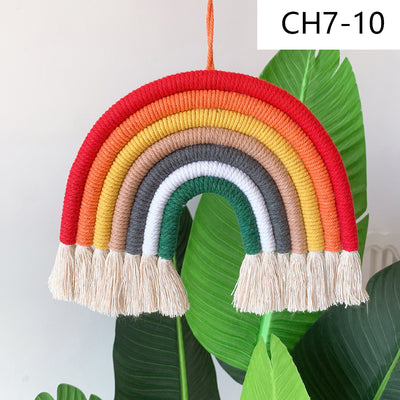 Decoración Nórdica para Habitación Infantil - Juego de 7 Colgantes Tejidos Arcoíris - Image 29
