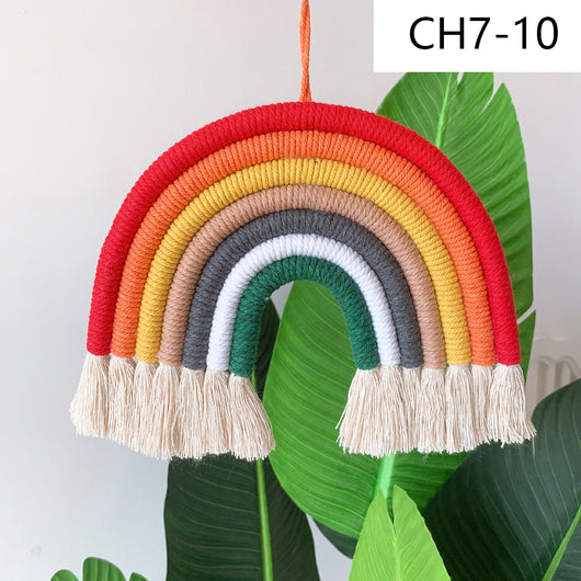 Decoración Nórdica para Habitación Infantil - Juego de 7 Colgantes Tejidos Arcoíris - Image 29