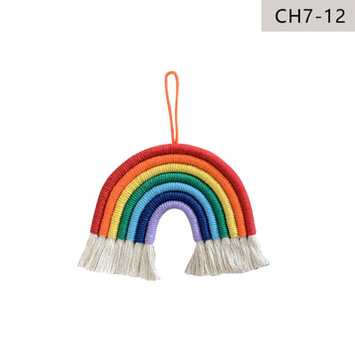 Decoración Nórdica para Habitación Infantil - Juego de 7 Colgantes Tejidos Arcoíris - Image 26