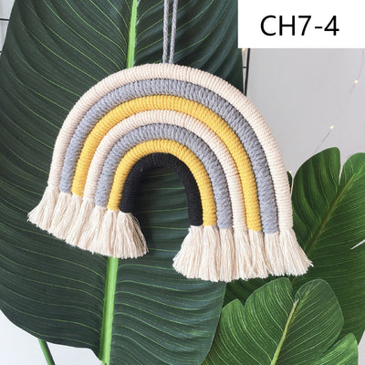 Decoración Nórdica para Habitación Infantil - Juego de 7 Colgantes Tejidos Arcoíris - Image 4