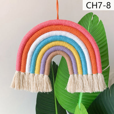 Decoración Nórdica para Habitación Infantil - Juego de 7 Colgantes Tejidos Arcoíris - Image 8