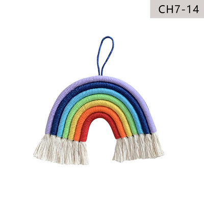 Decoración Nórdica para Habitación Infantil - Juego de 7 Colgantes Tejidos Arcoíris - Image 14