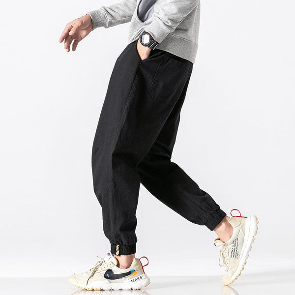 Pantalones Casuales Hombre Primavera Estilo Hong Kong - Corte Clásico Sólido