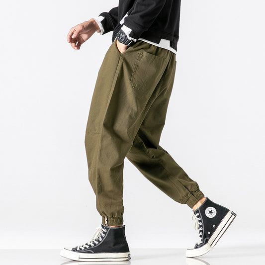 Pantalones Casuales Hombre Primavera Estilo Hong Kong - Corte Clásico Sólido