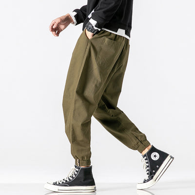 Pantalones Casuales Hombre Primavera Estilo Hong Kong - Corte Clásico Sólido