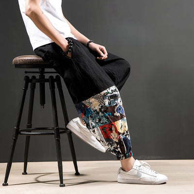 Pantalones Harem Casuales de Algodón y Lino para Hombre - Image 10