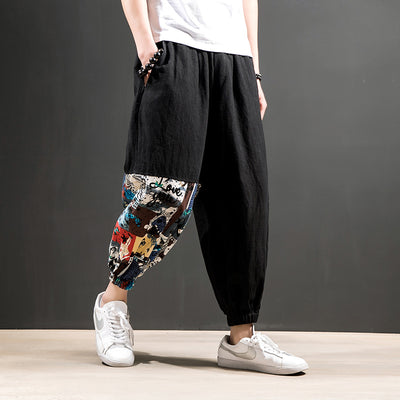 Pantalones Harem Casuales de Algodón y Lino para Hombre - Image 11