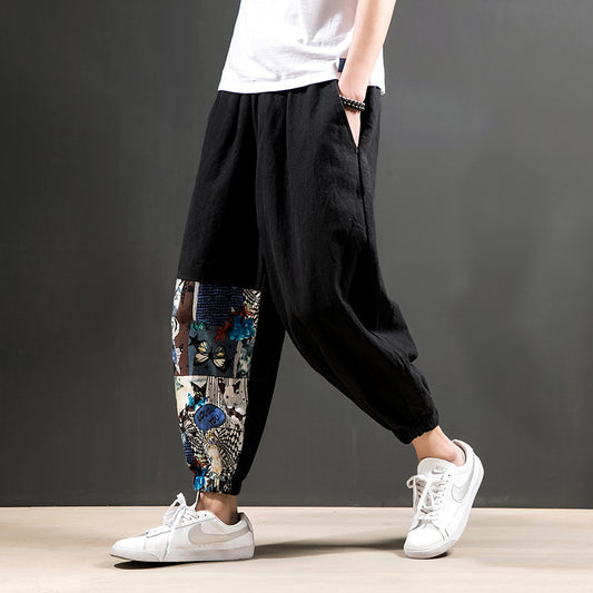 Pantalones Harem Casuales de Algodón y Lino para Hombre - Image 2