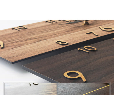 Reloj de Pared Rectangular de Madera Retro - Diseño Art Decó Silencioso - Image 8