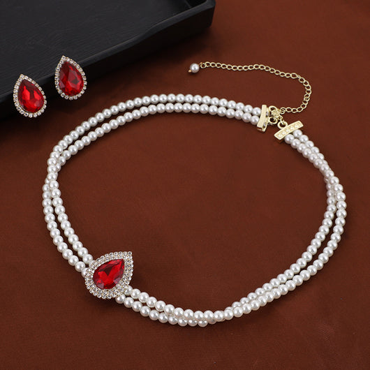 Collar de Perlas Imitación Rubí - Colección Otoño Invierno - Image 3