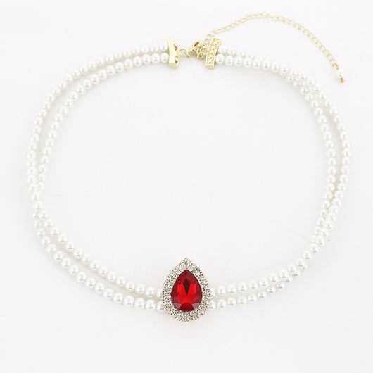 Collar de Perlas Imitación Rubí - Colección Otoño Invierno - Image 2