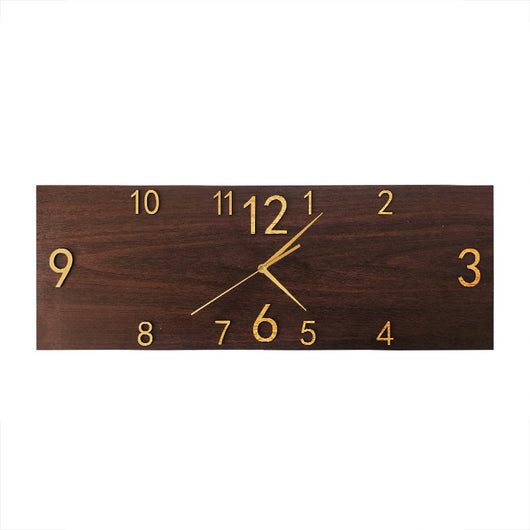 Reloj de Pared Rectangular de Madera Retro - Diseño Art Decó Silencioso - Image 2