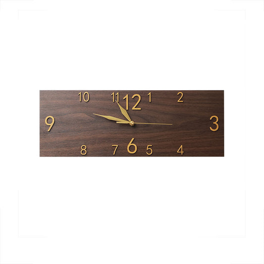 Reloj de Pared Rectangular de Madera Retro - Diseño Art Decó Silencioso