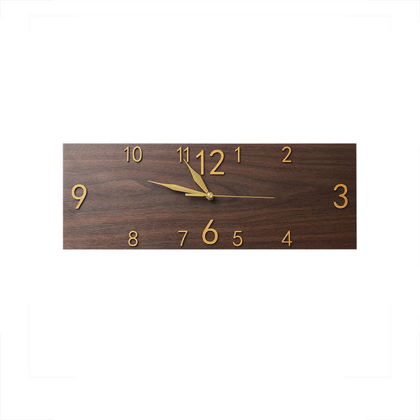Reloj de Pared Rectangular de Madera Retro - Diseño Art Decó Silencioso